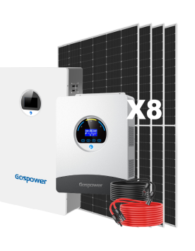 Kit Solar 25000Wh/Día completo con paneles bifaciales, inversor Gospower y batería de litio