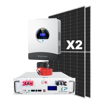 Kit Solar 6200Wh/Día completo con paneles bifaciales, inversor Gospower y batería de litio