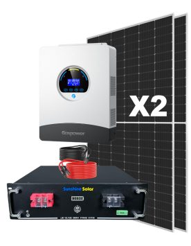 Kit Solar 6200Wh/Día completo con paneles bifaciales, inversor Gospower y batería de litio